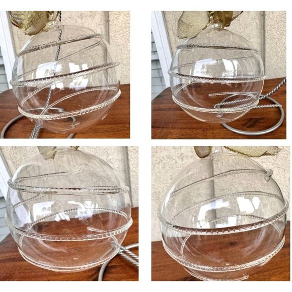 Lenox American By Design Blown Glass Ball Swirl Ornament 2012 Christmas Wedding - Picture 5 of 12